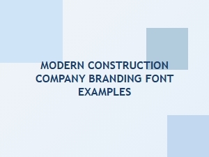 Modern Construction Branding Font Examples